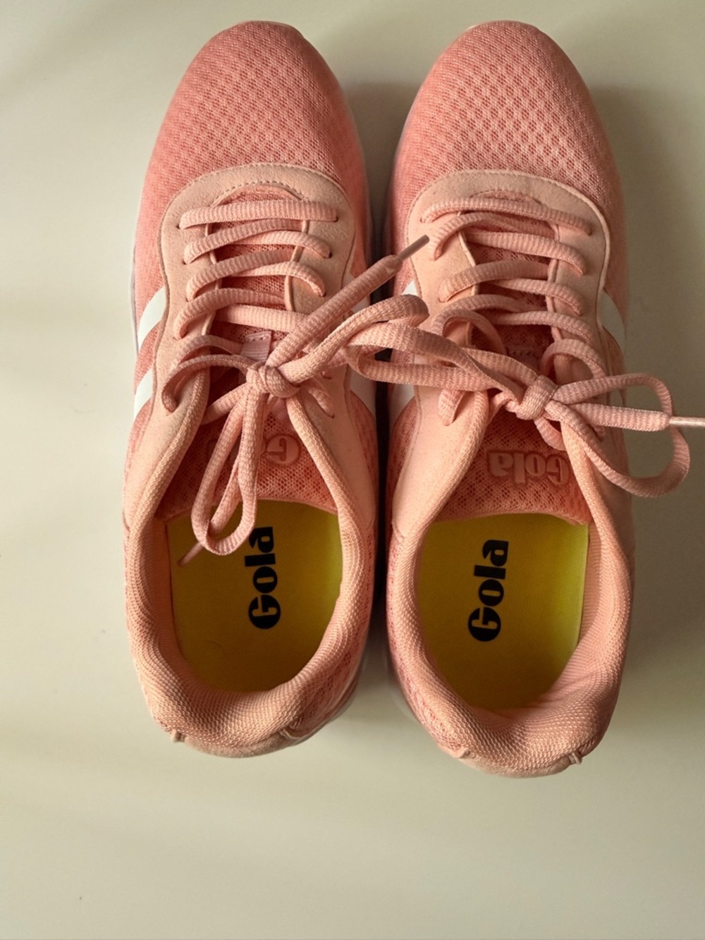 Gola Size 10 Light Salmon Pink and White Mesh Running Sneakers - Picture 5 of 6